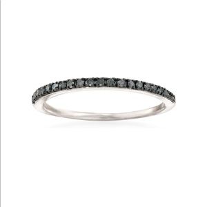 Authentic 0.20 CTW Black Diamond Ring Dainty Stacking Ring Size 5 ⭐